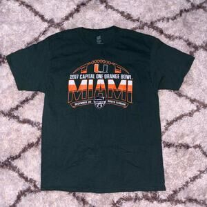 Dark green graphic tee featuring